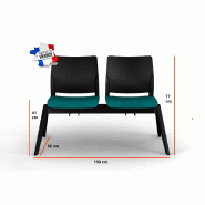 Poutre d'accueil mixte Adela - Sokoa - 2 places, Bleu_2