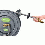 Dévidoir mural automatique en acier poudré Geka Plus PA20SK - Tuyau 3/4'' 20m avec raccords rapides et gicleur laiton_2