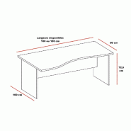 Bureau vague Idea - Quadrifoglio - 160, Blanc, Droite_2