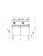 Friteuse électrique - 2x18 Litres sur placard - 32Kw - DOMINA PRO 900 - Référence FRBE98A_2