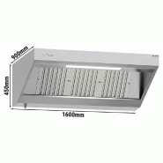 Hotte murale inox 1m60 avec moteur, régulateur, filtre et éclairage | Profondeur 900 mm_2