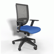 Siège de bureau Tertio avec dossier résille - Sokoa - Bleu, Noir, Réglable hauteur_2