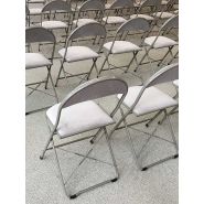 Archibald - Chaise pliante en velours non feu M1 - structure en U extra plate - fabriquée en France_2