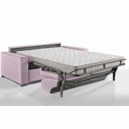 Canapé convertible 2-3 places Excellence - 120 cm - Sommier à lattes - Matelas Memory 18 cm inclus - Cuir vachette parme_2