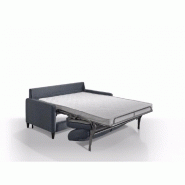 Canapé convertible express Oslo Tweed bleu - Couchage 140x197 cm - Matelas 16 cm - Sommier lattes Renatonisi_2