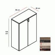 Armoire mi-haute Lithos - Dellarovere. - Chêne foncé_2