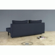 Canapé design convertible SLY Innovation Living - lit 140x200 cm, pieds métal noir, tissu Mixed Dance Blue_2