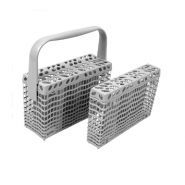 4055240909 - Panier lave-vaisselle AEG - Kit de 2 paniers à couverts gris avec crochet, dimensions 125x229x42 mm et 225x229x80 mm_2