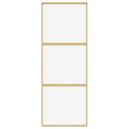 Vidaxl porte coulissante doré 76x205 cm verre esg clair et aluminium 155148_2