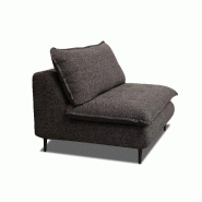 Fauteuil lit convertible express Lisbonne - 70 cm - sommier à lattes RENATONISI - matelas 13 cm - tissu tweed anthracite chiné_2