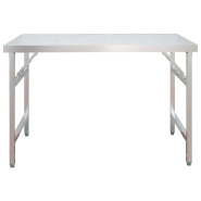 Vidaxl table de travail de cuisine avec étagère 120x60x145 cm inox 3155992_2