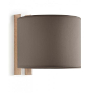 Applique murale en bois de hêtre - abat-jour coton blanc - douille E27 - 40W_2