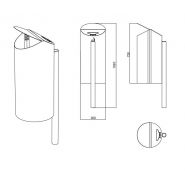 Pole Braket Neo - Cendrier corbeille 35L - The Italian Lab - Acier galvanisé_2