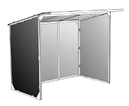 Abri fumeur ECO peint - Structure peinte - Longueur 2550mm - Profondeur 1940mm - Hauteur 2200mm_2