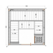 Cabine de sauna Harvia 206 x 203,3 x 202 cm - 3 à 4 personnes - Poêle Vega 8 kW fourni_2