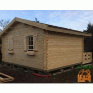 Chalet en bois plain-pied murier 20 / madrier 44 mm / 19.82 m² / en kit / toit double pente_2