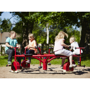 Manège à pédales pour 8 personnes - Rouge - Fondation à enterrer - réf 8057315 - HAGS_2