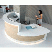 Banque d'accueil courbe bi-colore modèle Valde - MDD - Blanc brillant, Droite_0