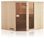 Cabine de sauna d'angle 244x194x199 avec poêle HARVIA Vega 9KW - Commande déportée_2