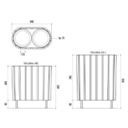 Corbeille Trèves Bi Flux - Pin du Nord traité autoclave classe IV - 2 x 48 ou 2 x 63 litres - avec ou sans couvercle_2