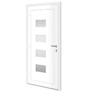 Vidaxl porte d'entrée blanc 100x210 cm aluminium et pvc 3157066_2