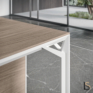 Bureau Manager Design sur meuble retour X8 - Officity. - 209, Blanc, Noyer canaletto_3