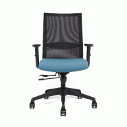 Siège de bureau synchrone dossier résille So Turin - Z10, Paire d'accoudoirs réglables sur 3 axes - Couleur noire, Avec, Tissu_2