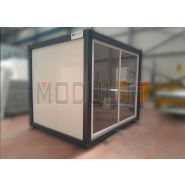 Bungalow de chantier économique - 3x2,40m (7,20m²) - Livré prémonté avec isolation en polyuréthane et équipements électriques_2
