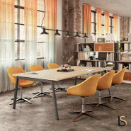 Table de réunion Born- Mobel Linea - 200, Anthracite, Chêne moyen_2