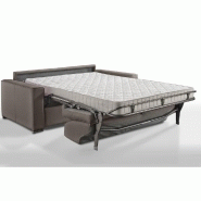 Canapé convertible 2-3 places Excellence - Matelas mémoire de forme 18 cm inclus - Ouverture express 120x197 cm - Polyuréthane taupe_2