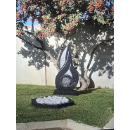 Jardins du souvenir - Les Stèles - Stèle lumière / arbre de vie en granit massif_2