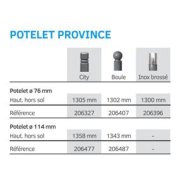 Potelet haute visibilité peint sur zinc - Tube acier Ø60, 76, 102 et 114 mm - Cinq pommeaux au choix - Fixation par scellement direct_2