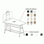 Table haute multimédia mobile ESMOU - Mobel Linea - 160, Blanc, Chêne veiné_2