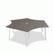 Bureau bench 3 personnes Ogi A - MDD. - Blanc 9010, Chêne gris_2