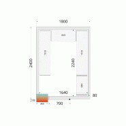 Chambre froide positive CRPF1824 Blanc 1800 x 2400 x 2200 mm TEFCOLD_2
