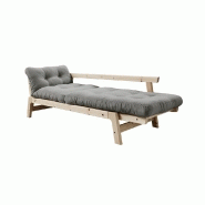 Banquette convertible futon STEP en pin massif - Coloris grey - Couchage 70x200 cm - Design élégant et raffiné_2