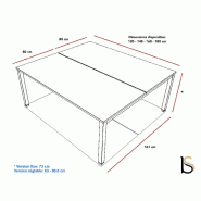 Bench 2 personnes Tempo - Mobel linea - Blanc 9010, 120, Acacia clair, Fixe_2