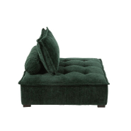 Fauteuil pouf convertible Charlene - Velours côtelé vert foncé - Design scandinave et contemporain_2