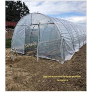 Magnum - Serre tunnel professionnelle Natural - largeur 4m, structure renforcée pour cultures sur ficelles_2