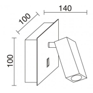 Applique murale avec lampe de lecture LED - Aluminium brossé - IP20 - 3W - 3000K_2