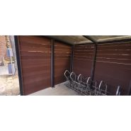 Abri vélos Medium Bosco - design moderne avec toiture inclinée et habillage en bois_2