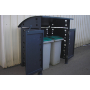 Abris conteneurs à toit arrondi - Série CC avec portillon 2 vantaux en option_2