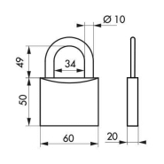 Cadenas à clé inox 60 mm - double verrouillage par billes inox - marque Thirard - référence 00090406_2