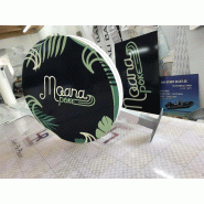 Enseigne Drapeau PVC Ronde Épaisseur 60 mm - Blanc_2