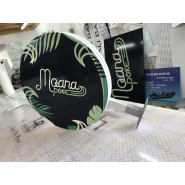 Enseigne Drapeau PVC Ronde Épaisseur 60 mm - chants blancs ou noirs_2