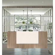 Banque d'accueil droite modèle Z2, ton bois - Officity - 206, Orme_0