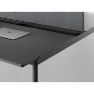Bureau bench 4 personnes Redline - plateaux coulissants, gestion des câbles intégrée, design exclusif_2