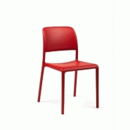 Lot de 4 chaises River empilables design - coloris rouge - structure en résine renforcée avec fibre de verre_2