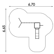 Structure jeux multi tours en acier inoxydable et PEHD pour aire de jeux - Conforme EN1176 - Référence BT11337_2