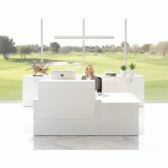 Bureau d'accueil Pano avec partie PMR - Ofitres - 160, Blanc, Blanc brillant_2